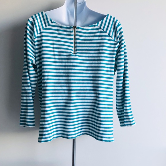 ๐Old Navy Medium Size White With Green Stripes Long Sleeves Top - Picture 4 of 12